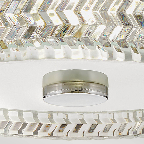 Elstead Elle Deckenleuchte E27 2-fach Chrom Glas geätzt mit Chevron Muster