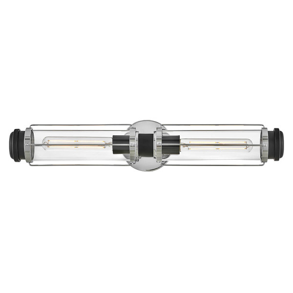 Elstead Masthead Wandleuchte E27 2-fach Poliertes Chrom und schwarz IP44