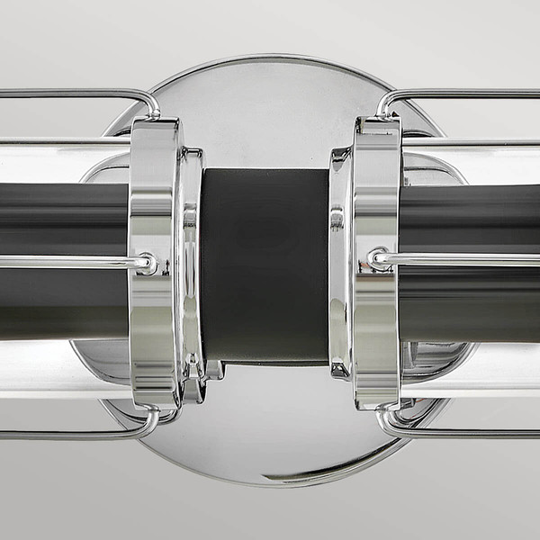 Elstead Masthead Wandleuchte E27 2-fach Poliertes Chrom und schwarz IP44
