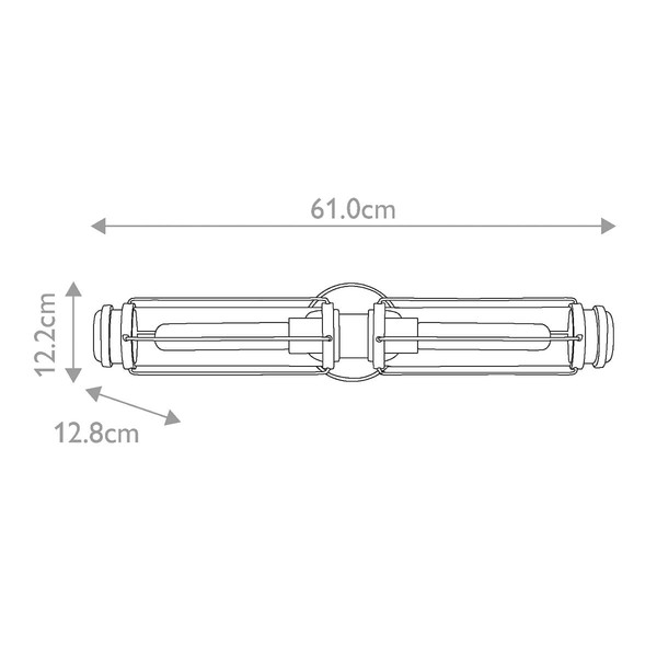 Elstead Masthead Wandleuchte E27 2-fach Poliertes Chrom und schwarz IP44