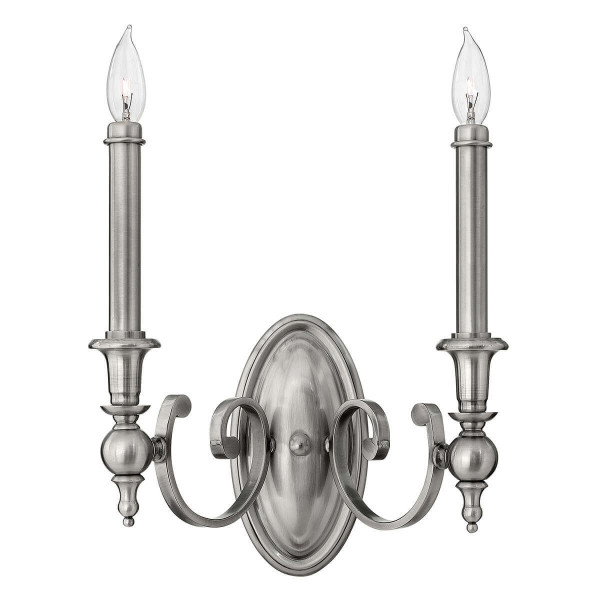 Elstead Yorktown Wandleuchte E14 2-fach Antikes Nickel