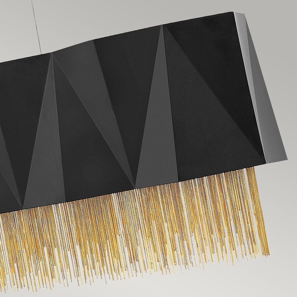 Elstead Zuma Hängeleuchte E27 6-fach 33cm Satinschwarz, Gold