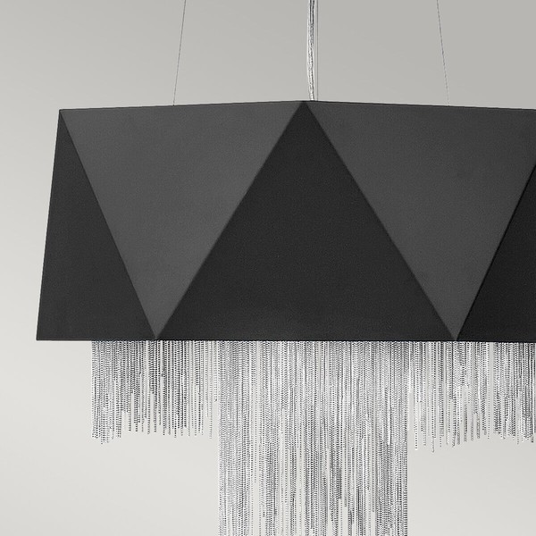 Elstead Zuma Hängeleuchte E27 6-fach 36cm Satinschwarz, Silber