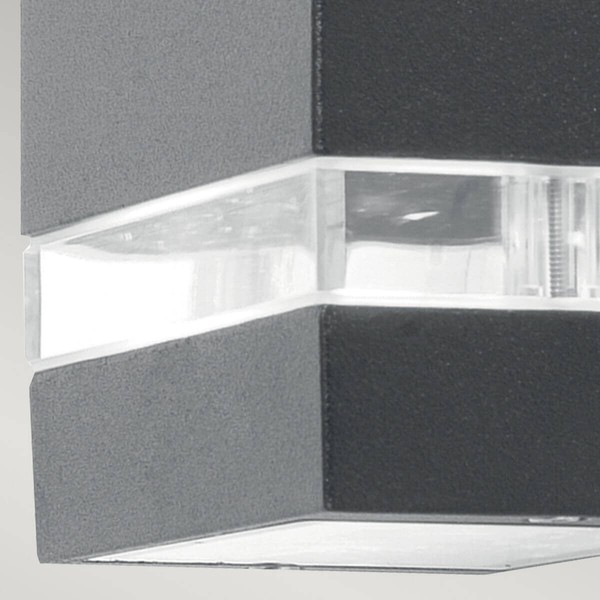 Elstead Jannik LED Außen-Wandleuchte 2-fach 15cm Dunkelgrau IP44
