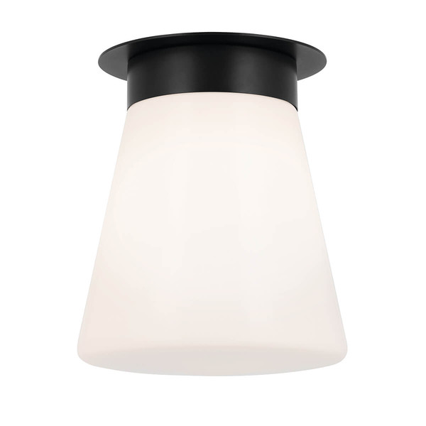 Elstead Albers Deckenleuchte E27 Schwarz Opalglas