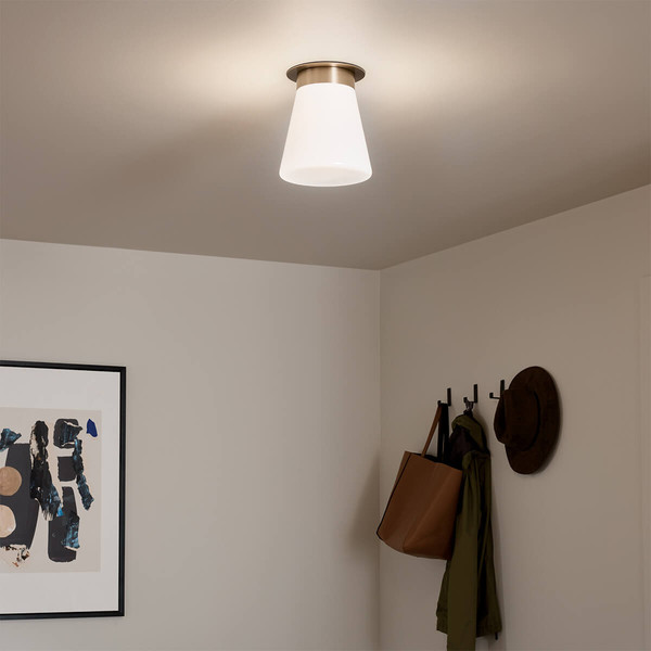 Elstead Albers Deckenleuchte E27  Champagnerbronze Opalglas