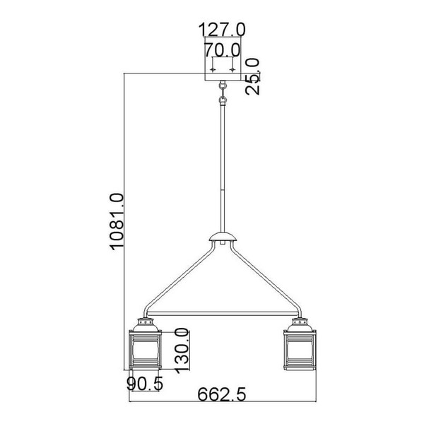 Elstead Ashland Bay Außen-Kronleuchter E27 5-fach Verwittertes Zink IP44