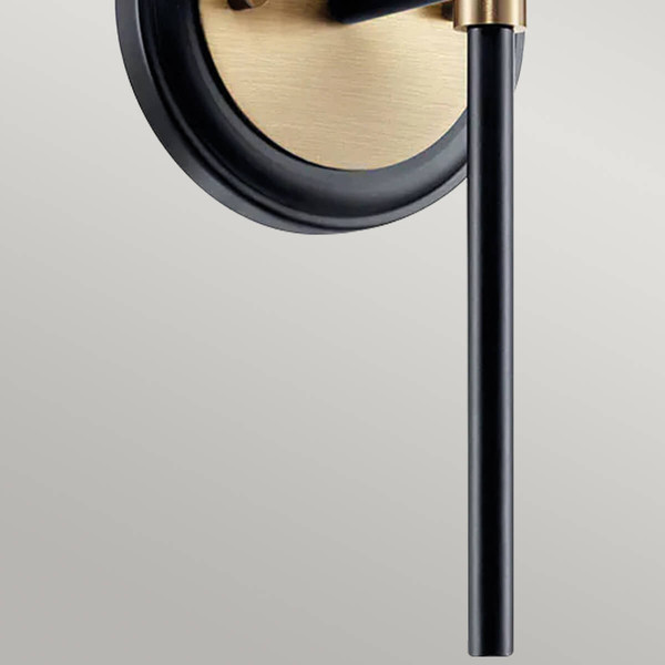 Elstead Benno Wandleuchte G9 Schwarz und Champagnerbronze Opalglas weiß IP44
