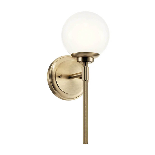 Elstead Benno Wandleuchte G9 Champagnerbronze Opalglas weiß IP44