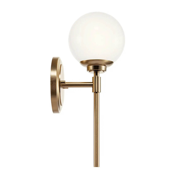 Elstead Benno Wandleuchte G9 Champagnerbronze Opalglas weiß IP44