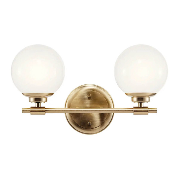 Elstead Benno Wandleuchte G9 2-fach Champagnerbronze Opalglas weiß IP44