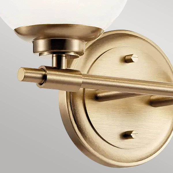 Elstead Benno Wandleuchte G9 2-fach Champagnerbronze Opalglas weiß IP44