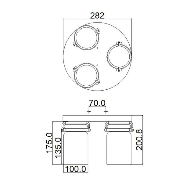 Elstead Brinley Deckenleuchte E27 3-fach Nickel gebürstet