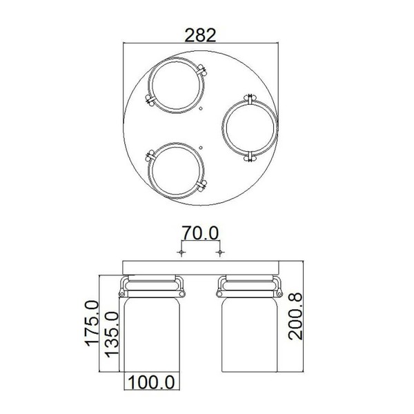 Elstead Brinley Deckenleuchte E27 3-fach Bronze Nickel gebürstet