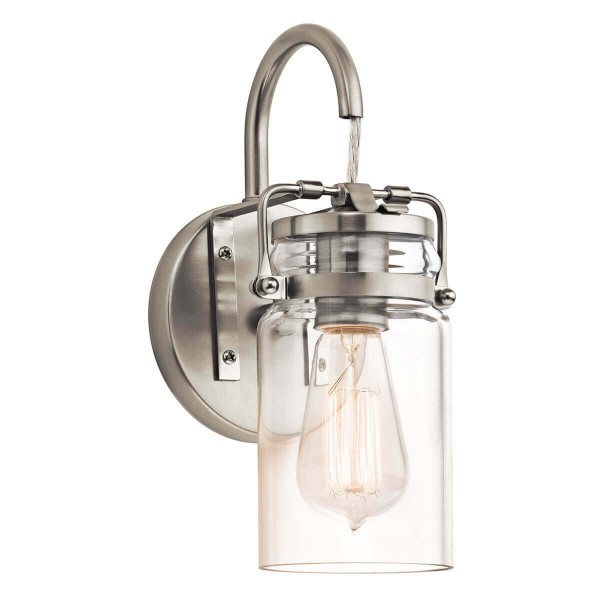 Elstead Brinley Wandleuchte E27 Nickel gebürstet