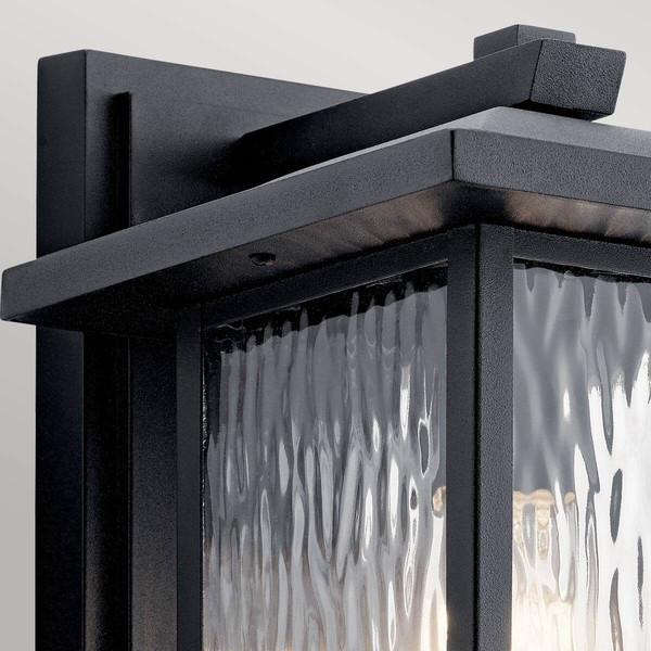 Elstead Cappanna Außenwandleuchte E27  Strukturiertes Schwarz Glas klar IP44