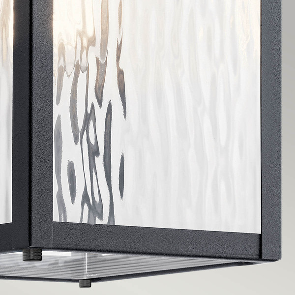 Elstead Cappanna Außenwandleuchte E27  Strukturiertes Schwarz Glas klar IP44