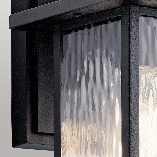 Elstead Cappanna S Außenwandleuchte E27  Strukturiertes Schwarz Glas klar IP44