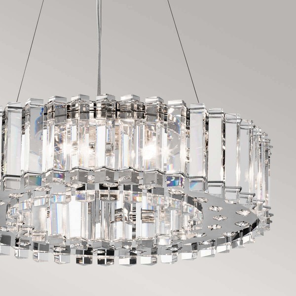 Elstead Crystal Skye LED Kronleuchter G9 8-fach 14cm Chrom IP44