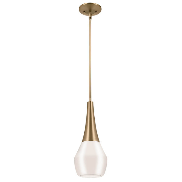 Elstead Deela Pendelleuchte E27  Champagnerbronze Opalglas