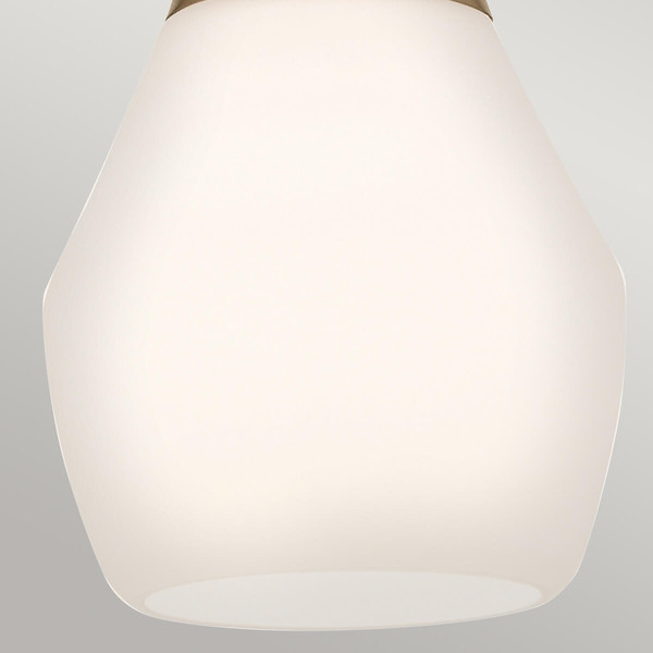 Elstead Deela Pendelleuchte E27  Champagnerbronze Opalglas