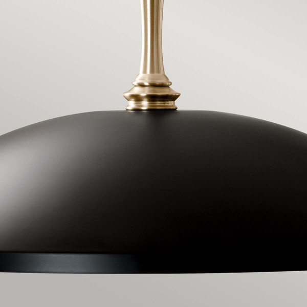 Elstead Delarosa Pendelleuchte E27  Schwarz und Champagnerbronze Schwarz