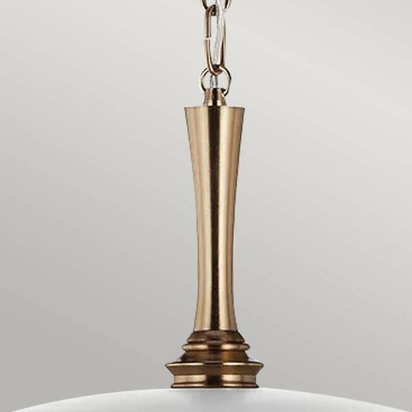 Elstead Delarosa Pendelleuchte E27  Weiß und Champagnerbronze Weiß