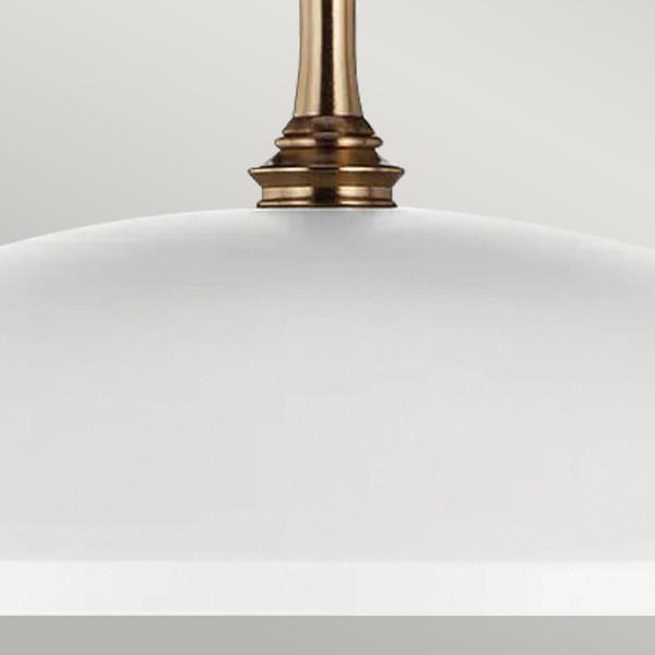 Elstead Delarosa Pendelleuchte E27  Weiß und Champagnerbronze Weiß