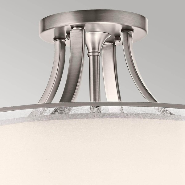 Elstead Lacey Deckenleuchte E27 4-fach Antikes Zinn Weiss-organza