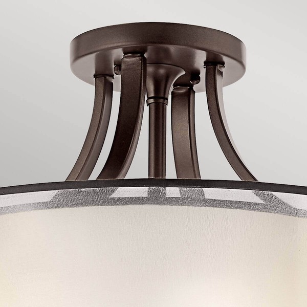 Elstead Lacey Deckenleuchte E27 4-fach Mission Bronze helle Umbra, Erd-Farbe, metallisch gefrostet