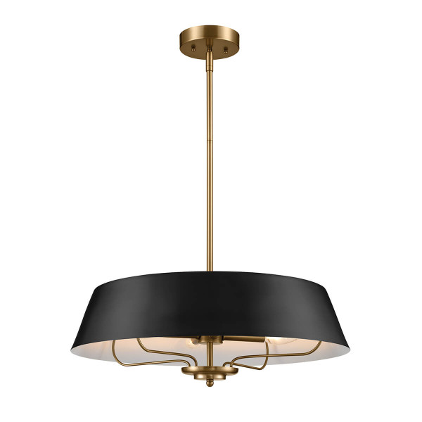 Elstead Luella Pendelleuchte E14 4-fach Schwarz und Messing