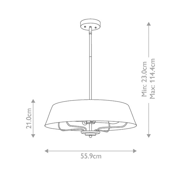 Elstead Luella Pendelleuchte E14 4-fach Gebürstetes Naturmessing