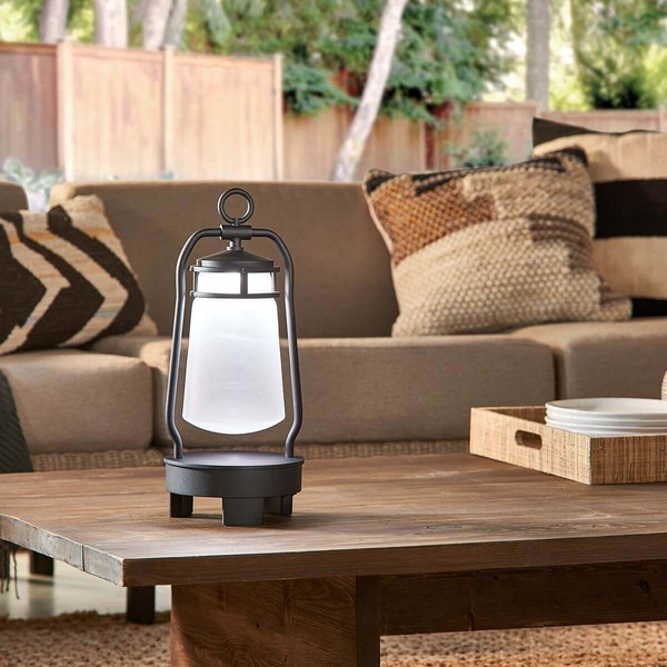 Elstead Lyndon LED Außen-Stehleuchte 48cm Bluetooth Lautsprecher Strukturiertes Schwarz IP44