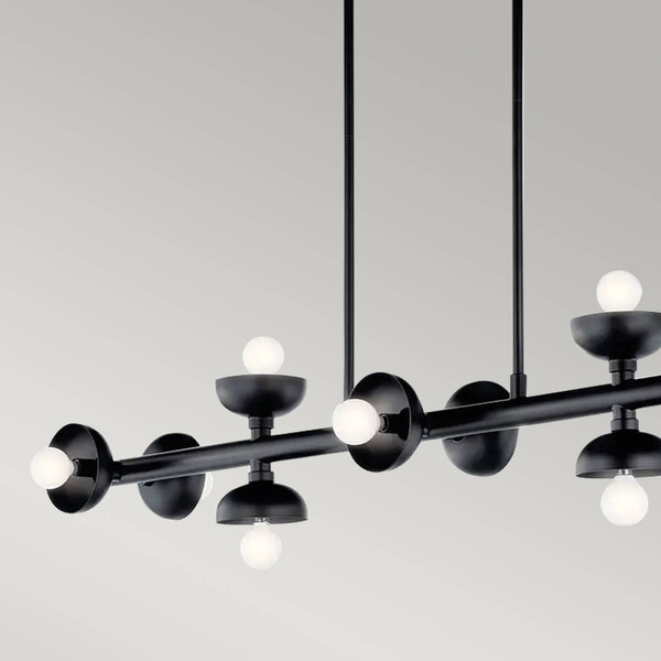 Elstead Palta Pendelleuchte E14 10-fach Satinschwarz Schwarz