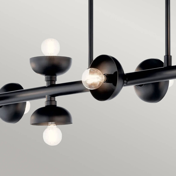 Elstead Palta Pendelleuchte E14 10-fach Satinschwarz Schwarz