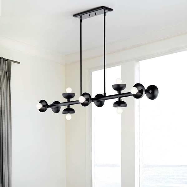 Elstead Palta Pendelleuchte E14 10-fach Satinschwarz Schwarz