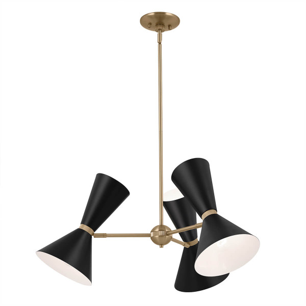 Elstead Phix Kronleuchter E27 6-fach Schwarz und Champagnerbronze Schwarz