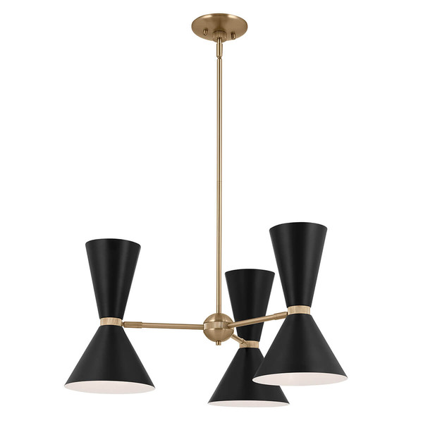Elstead Phix Kronleuchter E27 6-fach Schwarz und Champagnerbronze Schwarz