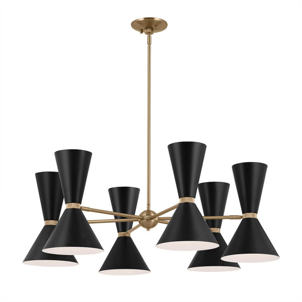 Elstead Phix Kronleuchter E27 12-fach Schwarz und Champagnerbronze Schwarz