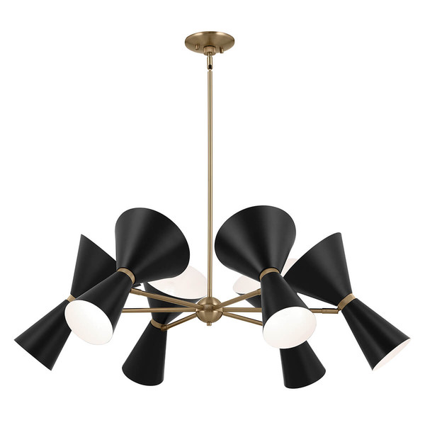 Elstead Phix Kronleuchter E27 12-fach Schwarz und Champagnerbronze Schwarz