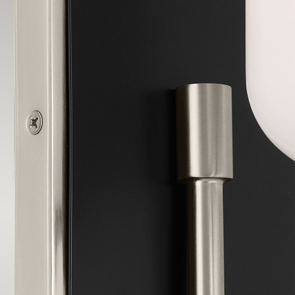 Elstead Solia Wandleuchte G9 Gebürstetes Nickel und schwarz Opal weiß IP44