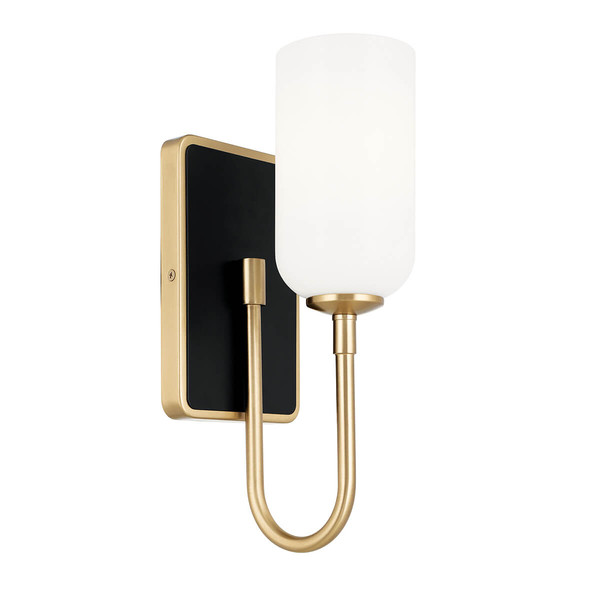 Elstead Solia Wandleuchte G9 Champagnerbronze und schwarz Opal weiß IP44
