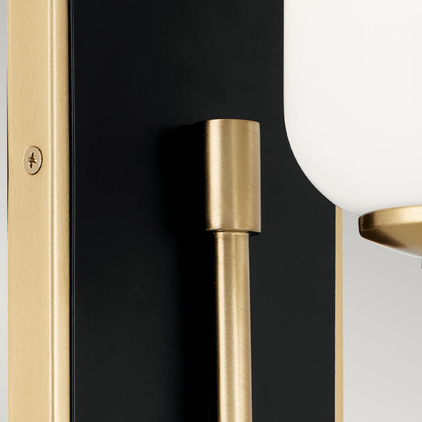 Elstead Solia Wandleuchte G9 Champagnerbronze und schwarz Opal weiß IP44