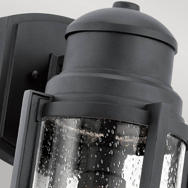 Elstead Suri Außen-Wandleuchte E27 44cm Strukturiertes Schwarz IP44 Anti-Meerwasser