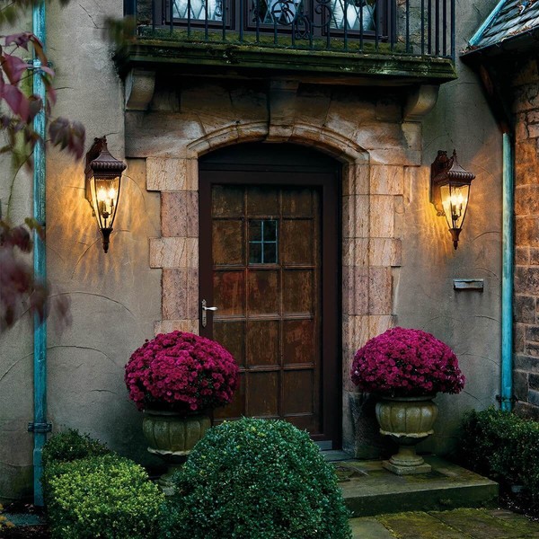 Elstead Venetian Rain Außen-Wandleuchte E14 2-fach Gebürstete Bronze IP44
