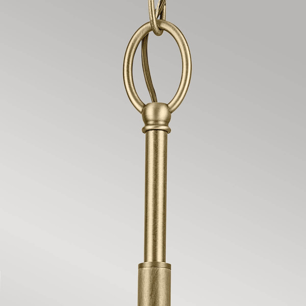 Elstead Winslow Kronleuchter E27  3-fach Naturmessing Glas mit Luftbläschen