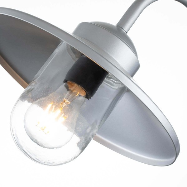 Elstead Klampenborg Außen-Wandleuchte Sensor E27 26cm Silber IP44