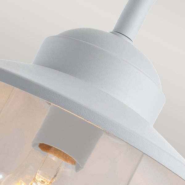 Elstead Klampenborg Außen-Wandleuchte Sensor E27 26cm Weiss Silber IP44