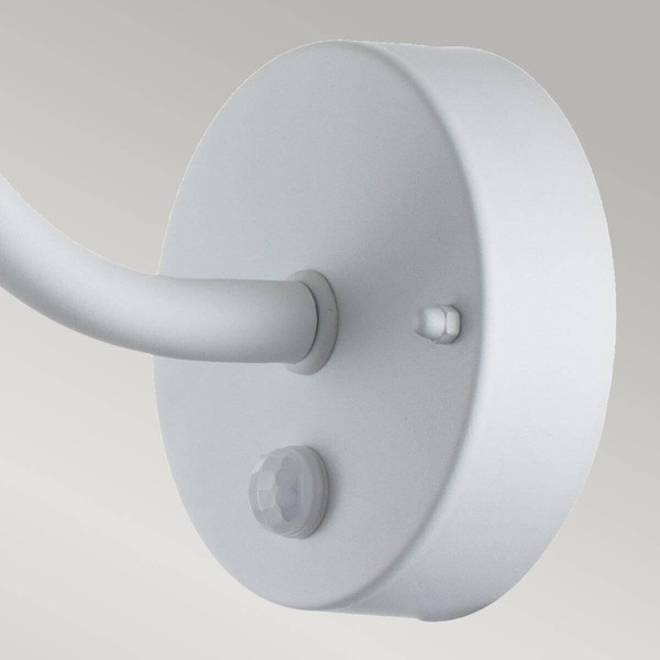 Elstead Klampenborg Außen-Wandleuchte Sensor E27 26cm Weiss Silber IP44