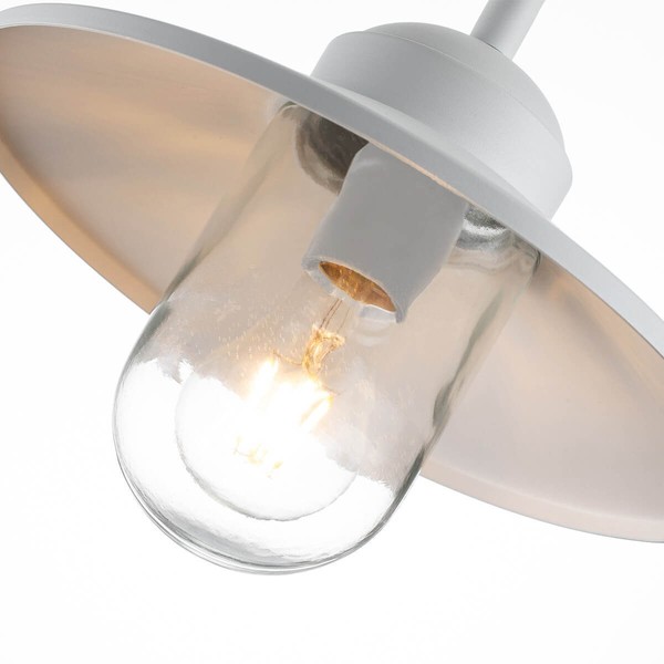 Elstead Klampenborg Außen-Wandleuchte E27 26cm Weiß IP44